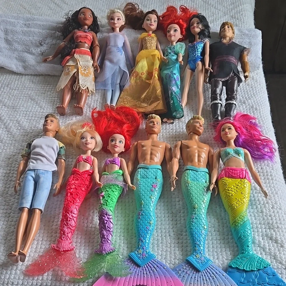 Colorful Mermaid and Doll Set
